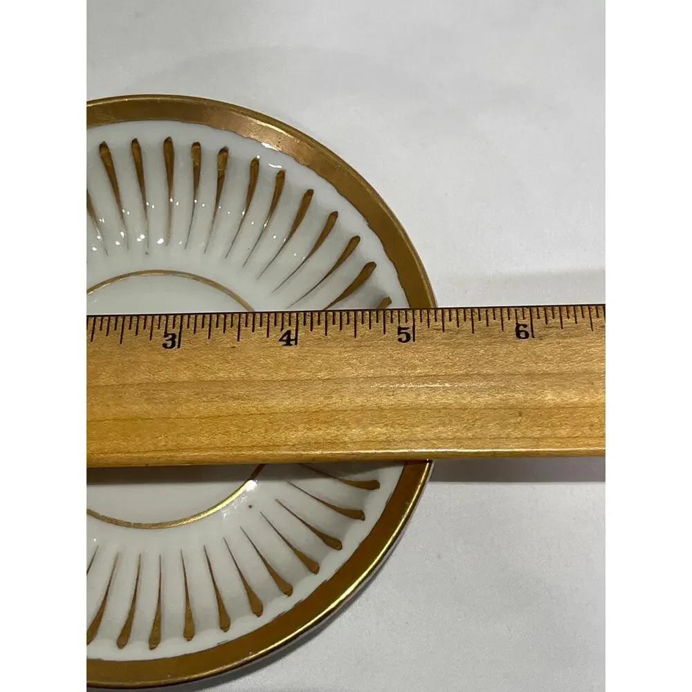 Andrea by Sadek G 1225 Gold Stripe Demitasse Espresso Cup Saucer Vintage